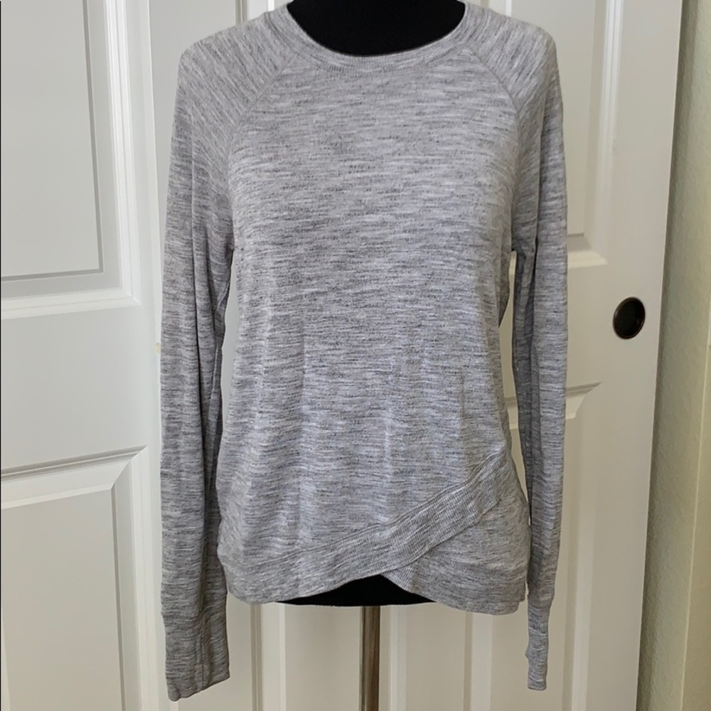 Athleta Criss Cross Sweatshirt Dark Heathered Gray